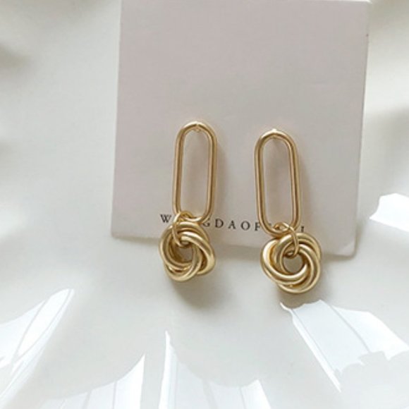 Myth X Dream Jewelry - Last one  Matte Gold Geometric Drop Earrings